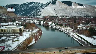 Drone video of downtown Missoula.