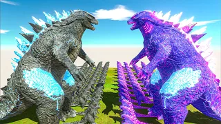 Legendary Godzilla War - Growing Godzilla 2014 VS Purple Radiation Godzilla Size Comparison