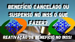 Inss o que fazer quando aparece Benefício Suspenso ou Cancelado  Reativação de benefício em Análise