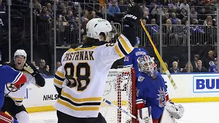Pastrnak beats Shesterkin with "impossible-angle backhander"