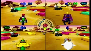 Mario Kart Double Dash!! Gamecube All Battle Modes & Stages 4 player Netplay 60fps