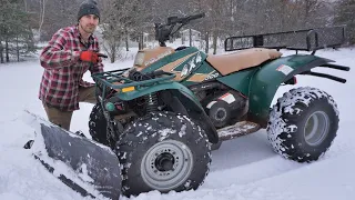 $400 Plowing ATV Fixed In 10 Minutes (Plowing DEEP Snow)