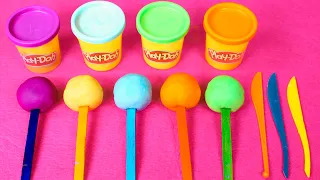 Hacemos PIRULETAS de Play Doh con SORPRESAS en su interior🍭✨🍭 Vídeos para niños.