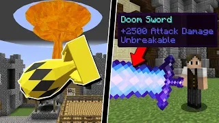 Minecraft: BOMBA NUCLEAR VS ESPADA GIGANTE COM MAIS DE MIL DE DANO! QUEM GANHA?