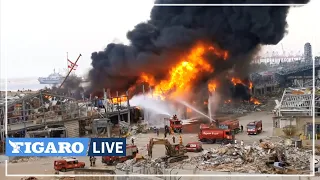 🔴Beyrouth: les images de l'incendie qui s'est déclaré sur le port