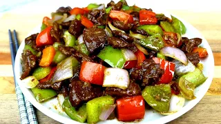 Chinese Pepper Steak Recipe- Beef stir Fry || BETTER THAN CHINESE TAKEOUT