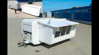 We are demonstrating our new,  2023 Rolling Unit Expandable 3in1 trailer.