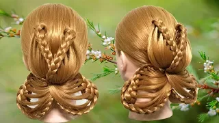 Simple Formal Cute Hair Do Tutorial| Elegant red carpet Low bun Idea| Flower Bun Hairstyle for Girls