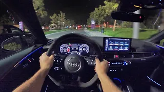 2021 Audi RS5 Sportback Launch Edition POV Night Drive (3D Audio)(ASMR)