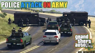 GTA 5 | Police Attack on Army | Police Kidnapped Army Chief | Game Loverz