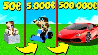 AUTO DA 50 EURO contro AUTO DA 500.000 EURO su MINECRAFT!