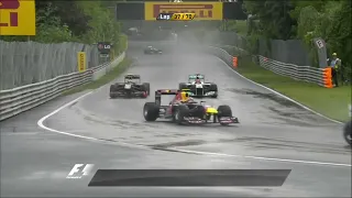 Michael Schumacher overtake on Vitaly Petrov Canadian GP 2011