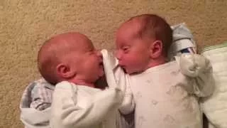 ADORABLE 10 day old newborn twin eats brother's hand! - WashTV