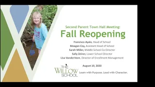 Second Fall Reopening Parent Town Hall: August 19, 2020