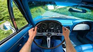 1965 Chevrolet Corvette Stingray C2 327 V8 Manual - POV Test Drive & Walk-around | Side Pipes