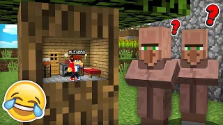 I became TINY to Hide and Troll the Villagers in Minecraft | Alexbro