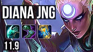 DIANA vs POPPY (JUNGLE) | 10/0/4, 68% winrate, Rank 7 Diana, Legendary | KR Challenger | v11.9