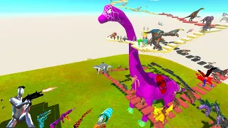 DEADLY Parkour Around BRACHIOSAURUS & DROP GODZILLA   Animal Revolt Battle Simulator