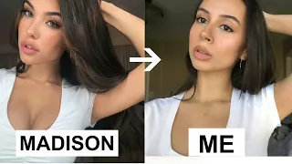 TRANSFORMING MSYELF INTO MADISON BEER | soap brows & easy blush