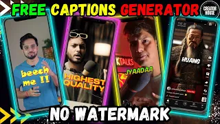 Free CAPTIONS without watermark | Best HINDI auto caption generator 2024