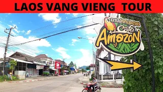 Vang vieng walking tour 4K60fps | travel vlog | Laos | city tour