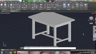 AutoCAD 3D, AutoCAD Training Table 3D, How to Create Table, 3D Modeling