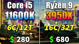 Core i5 11600K vs Ryzen 9 3950X | PC Gaming Tested