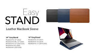 EasyStand leather MacBook sleeve for 2021 MacBook Pro 14” and 16”| SwitchEasy