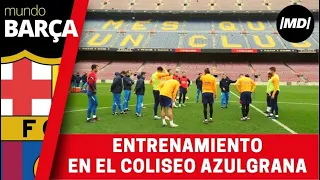 El Barça se entrena en el Camp Nou