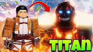 I Became EREN YEAGER Unlocking ATTACK TITAN Shifting In Roblox Attack On Titan Revolution!