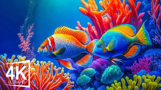 The Most Stunning Aquarium 4K (ULTRA HD) Video🐠 - Coral Reefs and Colorful Sea Life - Relaxing Music