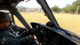 Pilot View Bell 212 | UH-1N Twin Huey  Start Engine and Maximum Take off Airborne