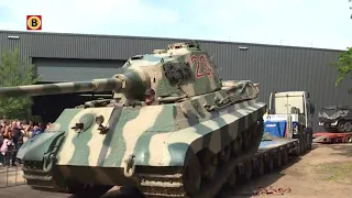 Duitse Königstiger arriveert in Oorlogsmuseum Overloon