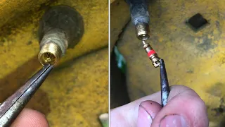 REMOVE schrader “valve core” with pliers (tire valve stem core)