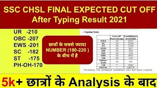 SSC CHSL Final Expected Cut off After Result 2021| Trend analysis ke bad cut off |Typing Result out|