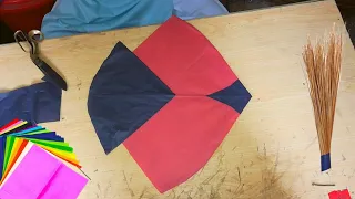 How To Make A Designing Kite With Broom Sticks | Kite Making at Home Easy