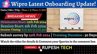 Wipro Onboarding Update | Submit Survey By: 25th Feb 2024 | NGA Pre-skilling Training| Watch Now🔥✔️