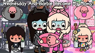 Barbie And Wednesday Addams Become My Mothers! 🍼🖤 🩷Sad Story | Toca Life World | Toca Boca