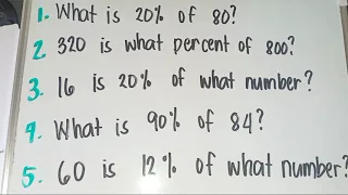 Solving for Percentage, Base, Rate (TAGALOG)