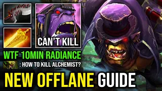 How to Offlane Alchemist 10Min Radiance 100% Unkillable Fast Max Item 1v5 Run At Them Dota 2