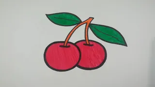 HOW TO DRAW CHERRY (CHERRIES) STEP BY STEP l EASY DRAWING TUTORIAL