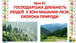 ЯДС 62. ГОСПОДАРСЬКА ДІЯЛЬНІСТЬ ЛЮДЕЙ  У ЗОНІ МІШАНИХ ЛІСІВ. ОХОРОНА ПРИРОДИ 4 клас Жаркова