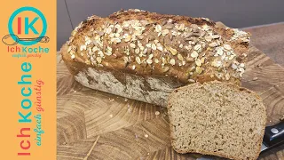 Oatmeal spelt whole grain bread I quick and easy preparation I one of my favorite recipes