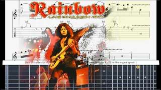 (Best Guitar Lesson) Rainbow - Anybody There (slow speed for lesson)