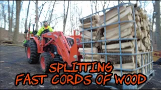 #318 Splitting a Cord of Firewood with a Modified RuggedMade Log Splitter