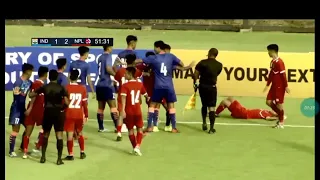 Nepal vs india fight seen in Saff u17 championship 2022