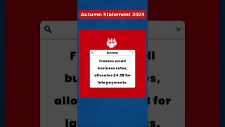 Autumn Statement 2023; Key Highlights #autumnstatement #jeremyhunt #taxcuts #ukeconomy