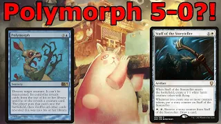 YES, POLYMORPH 5-0'D IN LEGACY!  Legacy UW Control with Staff of the Storyteller and Polymoph MTG