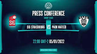 SIG Strasbourg v PAOK mateco - Press Conference | Basketball Champions League 2021-22