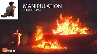 Photoshop fire effect tutorial  Manipulation | THE BURNING CAR  #ds_works